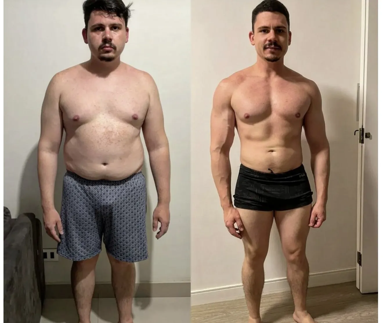 Antes e depois de paciente da consultoria NutriHigu