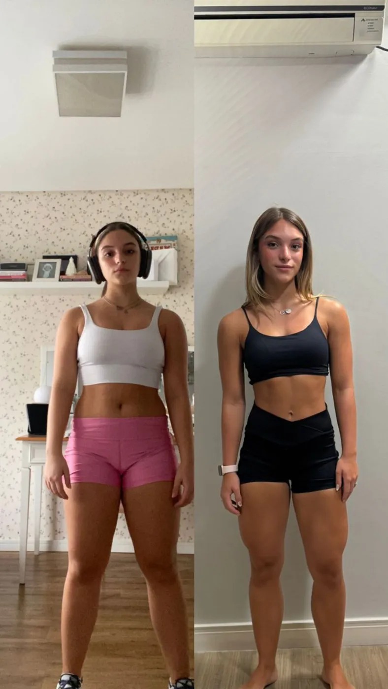 Antes e depois de paciente da consultoria NutriHigu