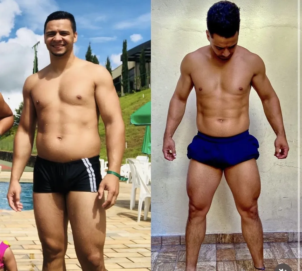 Antes e depois de paciente da consultoria NutriHigu